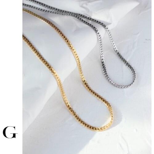 GHIDBK Fashion Vintage Snake Necklaces For Women Simple Thin Flat Titanium Steel Chain Choker 2021 New Designer Accessories