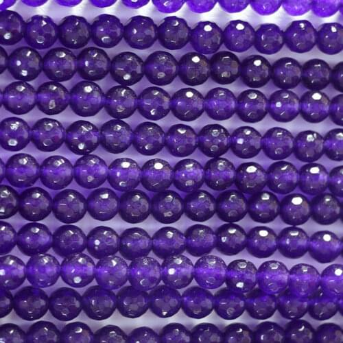 Hot sale natural stone Multicolor jades 4-12mm chalcedony beads faceted round stone loose beads diy jewelry making 15inch B06