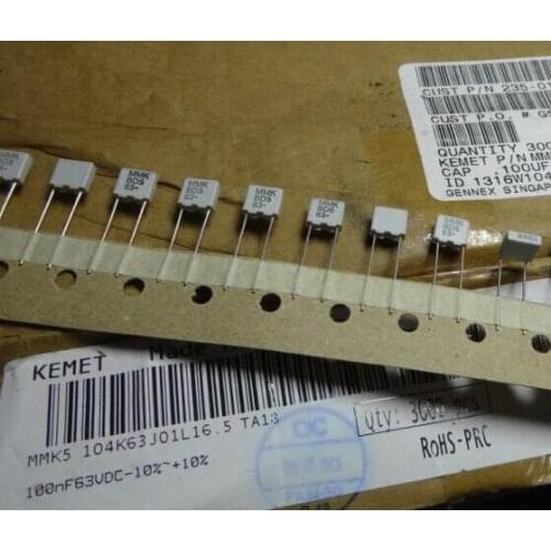 50PCS MMK5104K63J Import film capacitor 0.1UF 100NF 104 63V P5MM