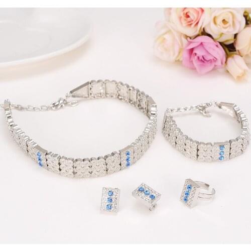 Silver ethiopian set jewelry african chokers necklace bracelet earring ring sets eritrea habesha africa vintagcostume jewellery