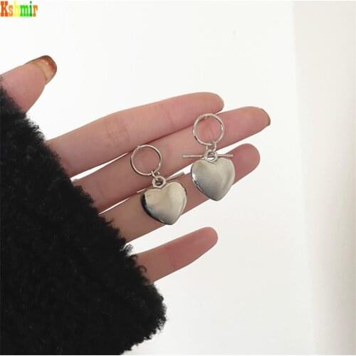 Kshmir Simple female Earrings with fashionable circles, peach heart earrings and simple female earrings for 2021