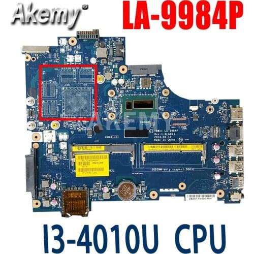 Akemy VBW11 LA-9984P Main board For Dell 17R 3737 5737 CN-01CFYT 01CFYT Series SR16Q I3-4010U