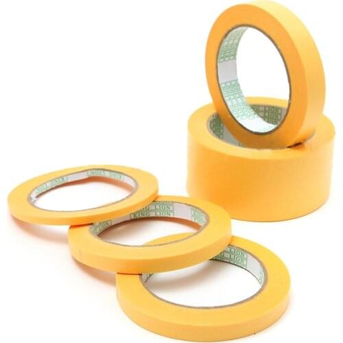 Mayitr 50M 6mm/10mm/12mm/18mm/50mm DIY Yellow Adhesive Masking Paint Spray Paper Tape