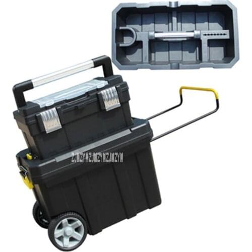 Multi-functional Trolley Tool Box Household PP Plastic Hardware Toolbox Movable Large Plastic Toolbox Thickened With Wheels