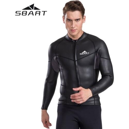 SBART 2mm Split Suit Wetsuit Men Long Sleeve Snorkeling Suit Surfing Cold Diving Jacket Warm Winter Swimming Jellyfish Clothing