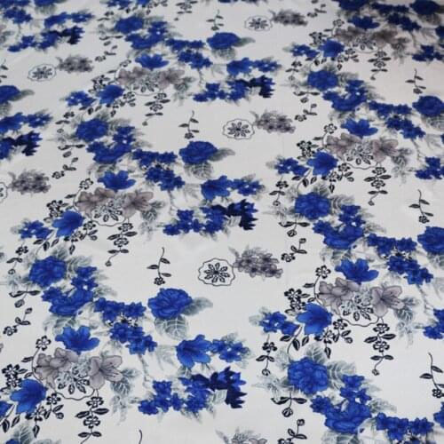 Soft Vintage Flowers Ethnic Satin Deciration Craft Ribbon Cap Lining Fabric Tissue