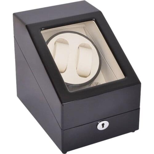 Watch Winder ,LT Wooden Automatic Rotation 2+3 Watch Winder Storage Case Display Box (Black-white)