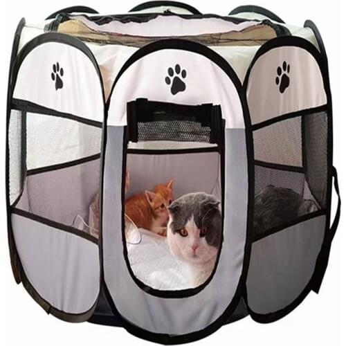 Portable Outdoor Dog Kennels Fences Tent For Dogy Foldable Indoor Puppy Cats Pet Cage Octagon Nest Birth Home Rabbit Kitten