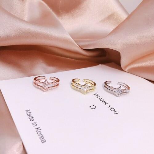 Whole Real 925 Sterling Silver Luxury Double layer Openable Rings Dazzling Moissanite Charming Wedding Ring for Lover Engagement