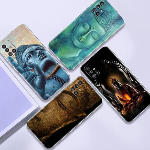 Transparent Case for Samsung Galaxy A51 A71 A21s A31 A12 A32 A11 A72 A52 Soft Back Smartphone Cover Religious Buddha Meditation
