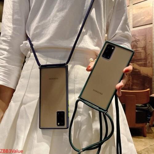 Strap Cord Chain Necklace Lanyard Mobile Phone Case For Samsung Galaxy s20 A51 A71 A50 A70 A40 A10 A20 A30 Hands Free Rope Cover