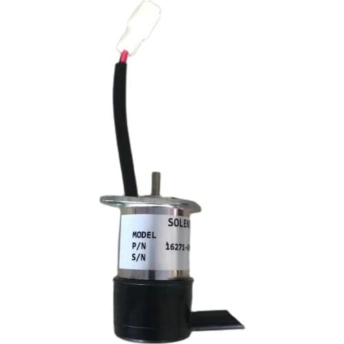 12v Fuel Shut Down Solenoid 16271-60013 Used For Kubota Fuel Stop Solenoid 16271-60013 16271-60010