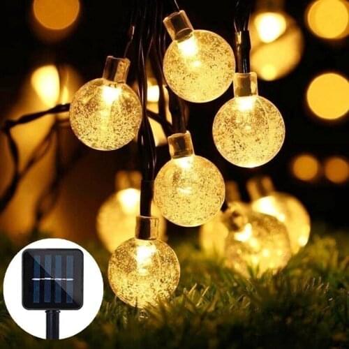 Solar Lights Outdoor Globe Crystal Balls String Light Waterproof 8 Modes Patio Lights for Garden Yard Wedding Party Decoration