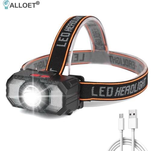 XPE + SMD LED Headlamp Waterproof USB Rechargeable Head Light Portable Torch for Outdoor Night Fishing Hiking Lighting