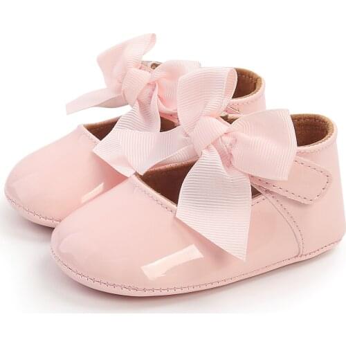 Citgeett Baby Girl Shoes Soft Sole Princess Flats with Cute Bow Non-Slip Infant Crib Shoes