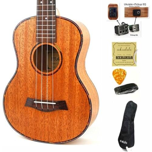 High Quality All Mahogany Ukulele Concert 4 String Musical Instruments Travel Small Guitar Electric Uke Rosewood Fingerboard