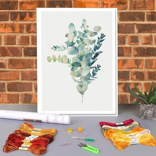 Flower Scenery Printed Water-Soluble Canvas 11CT Cross-Stitch Set Embroidery DMC Threads Hobby Craft Sewing Handmade Floss