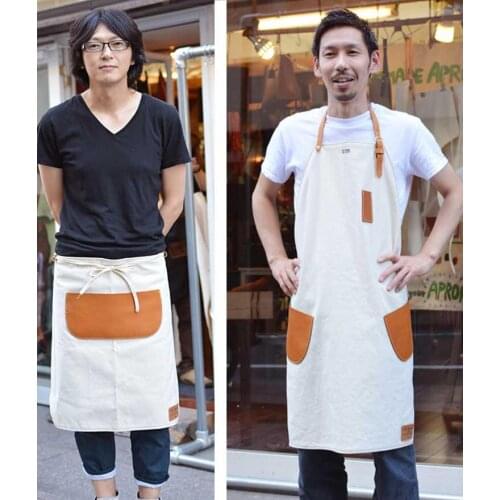 Japanese Art Denim Apron Home Kitchen Barista Milk Tea Shop Florist Work Clothes Apron Custom Logo