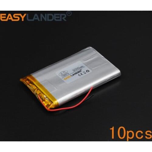 10pcs/Lot 3.7V 3000mAh 705575Rechargeable li Polymer Li-ion Battery For Bluetooth Notebook Tablet PC Consumer electronics 075575