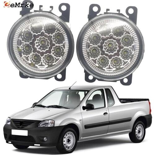 2PCS Car Styling 9-Pieces LED Fog Light Lamp for Dacia Logan US_ Packup /Logan MCV 2007 2008 2009 H11 12V Halogen Fog Lights DRL
