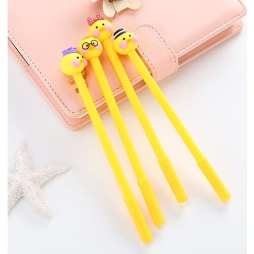 20 Pcs Duck Gel Pen Creative Cute Cartoon Black Water-based Fresh Girls Pens for Boys and Girls Wholesale