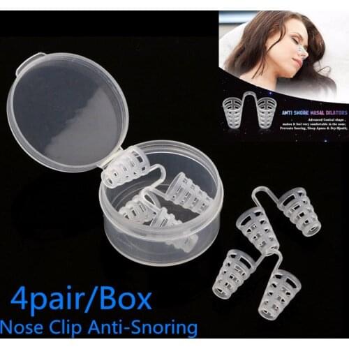 4pair/Box Healthy Care Anti Snore Apnea Nose Clip Anti-Snoring Breathe Aid Stop Snore Device Sleeping Aid Equipment Stop Snoring