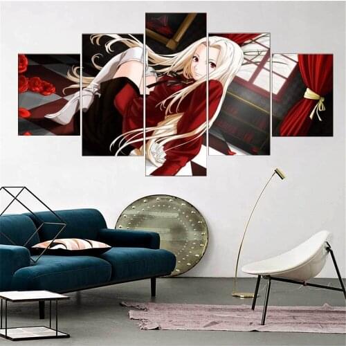 5 Piece Wall Art Canvas Anime Manga Figure Cute Aristocratic Girl Pictures And Posters Home Modern Bedroom Decoration Paintings