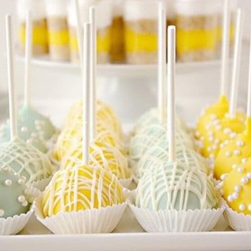 80Pcs/Pack Food Sucker Sticks Chocolate Cake Lollipop Sweet Candy Homemade Dessert DIY Decoration Kitchen About 3.2*100mm Tools