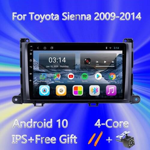 Android 10.0 2Din Car Radio Head Unit For Toyota Sienna 2009-2014 Wifi GPS Navigation System Auto Autoradio Multimedia Player BT