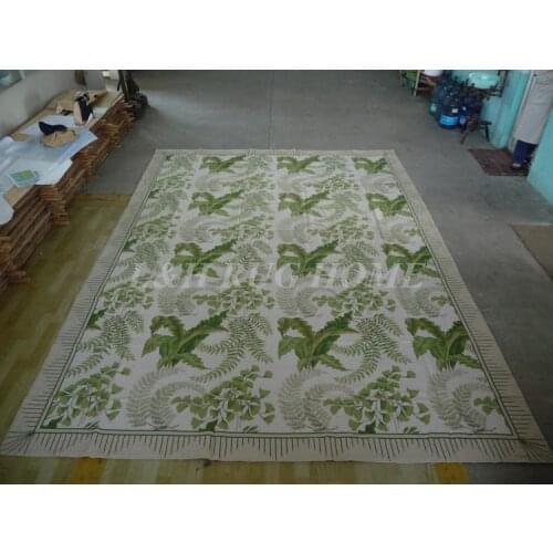 Free shipping 10K 10'X14' needlepoint rugs, 100% New Zealand wool rugs anti-slip