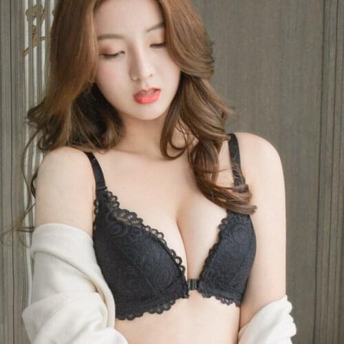 Front Buckle Bra Lady Adjustable Small Chest Gathering Underwear Women Beauty Back Luxury Red Bra No-rim Plus Size Bra