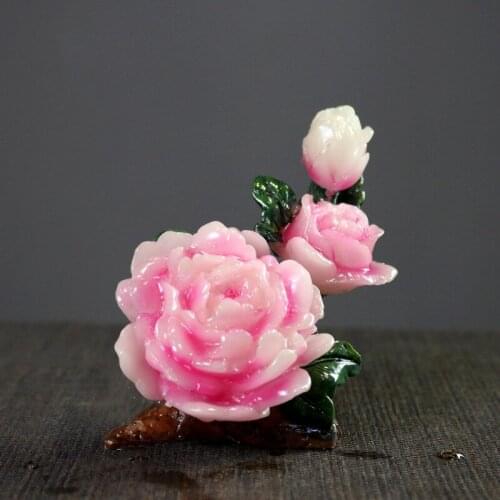Tea Pet New Creative Resin Tea Play Peony Lotus Personality Tea Tray Ceremony Small Ornaments Tea Accessories Flowers Sculpture