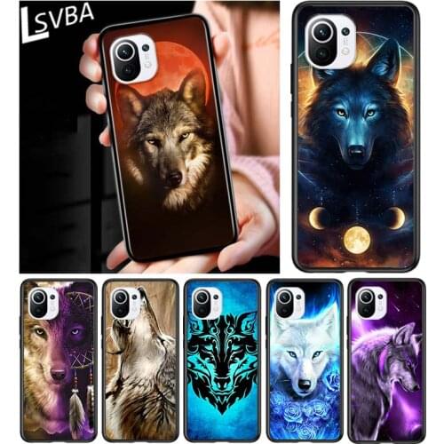 Wolf Animal Cool for Xiaomi Mi 11 10T Note10 Ultra 5G 9 9T SE 8 A3 A2 A1 6X Pro Play F1 Lite 5G Black Phone Case