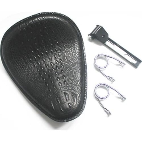 Black Synthetic Leather Motorcycle Front Solo Slim Driver Motor Seat Large For Bobber Chopper