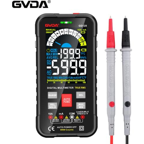 GVDA Digital Multimeter 9999 Counts DMM Voltmeter True RMS AC DC NCV Voltage Meter Smart Ammeter Auto Range Capacitance Tester
