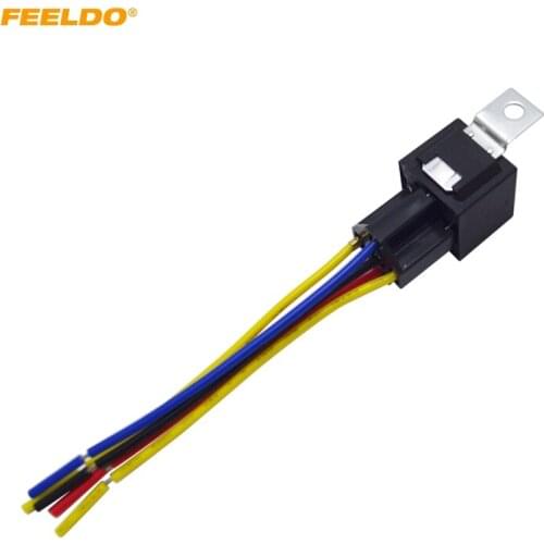 FEELDO 1PC Car Automotive JD1914 5-pin 12VDC 40/30A Constant-Closed Relay Controller With Wire Harness #FD-3909