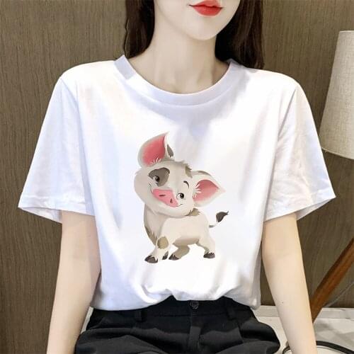 Black White Spotted Pig Graphic T Shirt Women Cute Long Short Sleeve Elegant Ladies Spring Clothing Loose Tee Shirt High brand