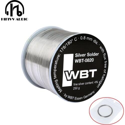 Hifi audio Electronic accessories DIY Welding line 100% Original WBT-0820 0.8mm 4% Ag silver solder tin wire Germany WBT 0820