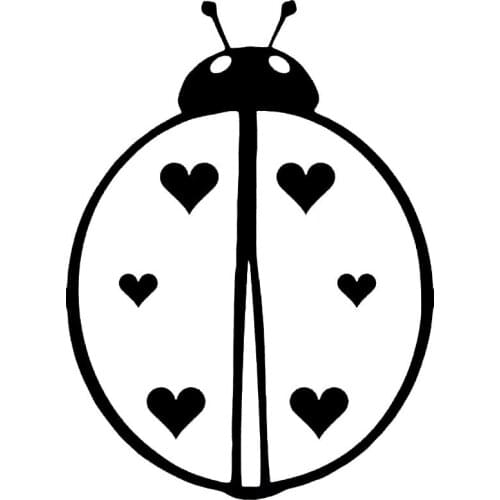 LLY-0363 Insect Ladybug with Hearts Romantic Animal Car Stickers PVC Motorcycle Auto Woterproof Self-adhesive Cars Decals Decor