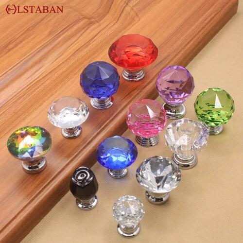 LSTABAN Best Selling Crystal Ceramic Protection Children Handle Hardware Accessories Drawer Wardrobe Pull Knob Simple American