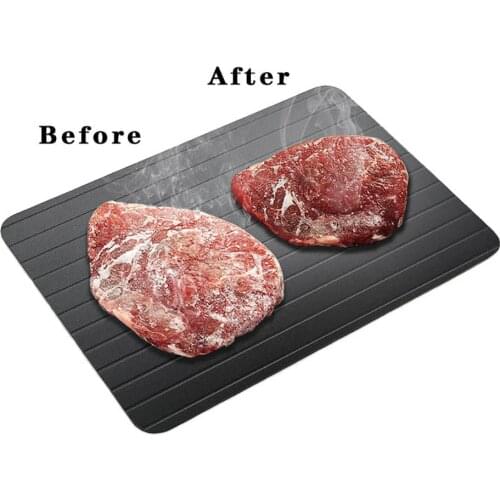 Metal Magic Fast Defrost Tray Thaw Froze Food Meat Quick Defrosting Plate Board Kitchen Gadget Tool