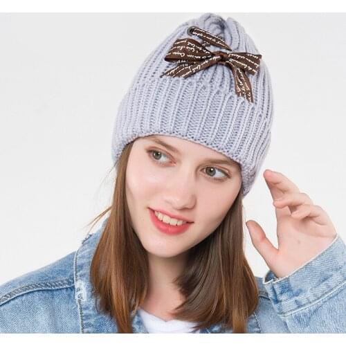Mingjiebihuo temperament autumn and winter new fashion wool hat women outdoor solid color warm thick comfortable knit hat