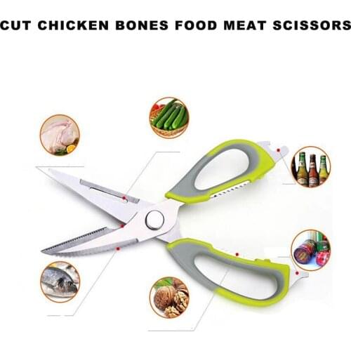 Multi-Function Kitchen Scissors Cutter Knife Board Stainless Steel Kitchen Cut Chicken Bones Food Meat Scissors