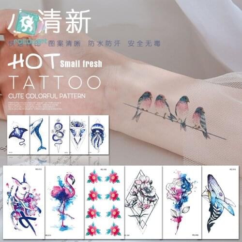 Fashion Waterproof Temporary Tattoo Women on Hand Sex beauty flash Tatoo Sticker rabbit bird fish Design Fake Body Taty