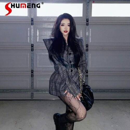 2021 New Fall Ladies Korean Style British Style Plaid Suit Jacket Womens Fashion Leisure Hong Kong Style Office Lady Blazers