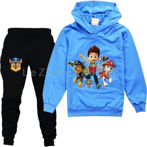 New Year Cotton new child Tracksuit Autumn Clothing Sets Children Boy Girl Clothes Kids PAW PATROL Hooded T-shirt Pants Suits