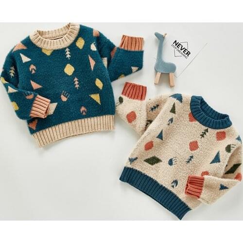 Autumn Baby Girls Boys Knitted Sweater Toddler Girls Boy Casual Cartoon Warm Cotton Sweaters Coat Kids Pullovers Sweaters