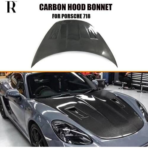 Real Carbon Fiber Front Bumper Hood Bonnet for Porsche 718 Boxster & Cayman 2016 up