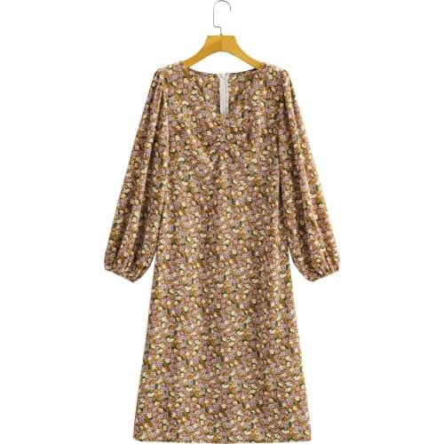 Summer Women Dress Long Sleeve Print Color Floral Autumn Casual Chic Boho Beach Style A Line Sundress Female Vestido C2814