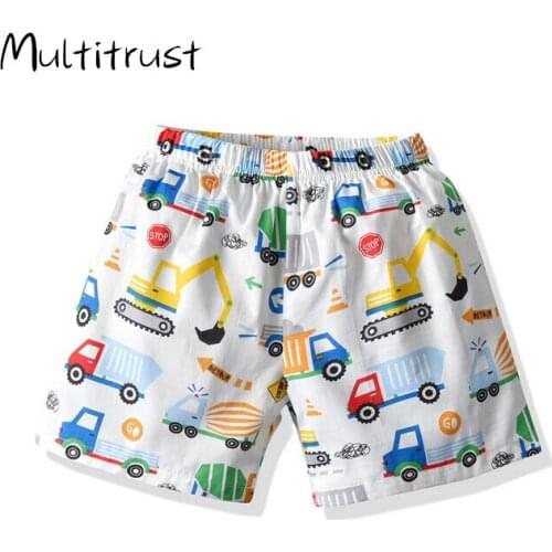 2020 Summer Kids Baby Boys Beach Shorts Cartoon Print Elastic High Waist Causal Trousers Shorts